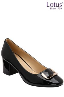 Lotus Black Block Heel Court Shoes (Q88745) | AED360