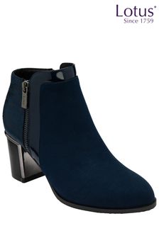 Lotus Blue Dark Ankle Boots (Q88746) | OMR34