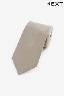 Neutral Brown Linen Tie (Q88750) | AED75
