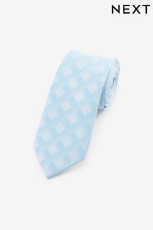 Light Blue Slim Diamond Jacquard Tie (Q88754) | €10