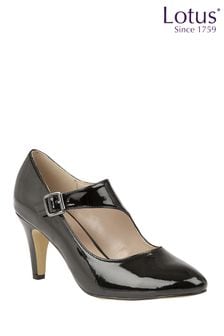 Lotus Black Patent Mary Jane Court Shoes (Q88755) | kr820