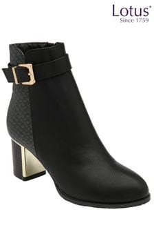 Lotus Black chrome Ankle Boots (Q88780) | €83