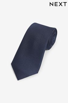 Navy Blue Textured Silk Tie (Q88830) | $27