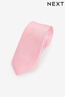 Кораллово-розовый - Стандартный крой - Фактурный шелковый галстук (Q88834) | €19