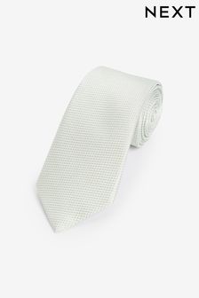 Svetlo zelena - Standardni kroj - Teksturirana svilena kravata (Q88858) | €17