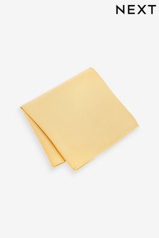 Yellow Textured Silk Lapel Pin And Pocket Square Set (Q88875) | 49 QAR