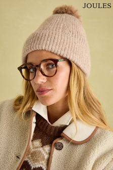 Joules Effie Camel Knitted Bobble Hat (Q88928) | $43