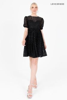 Lovedrobe黑色動物紋蕾絲短版連身裙 (Q89129) | NT$4,430