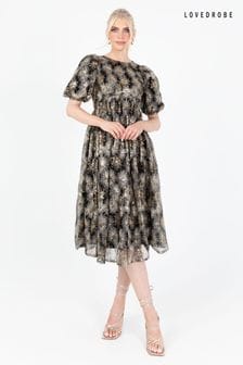 Lovedrobe Sequin Star Black Midi Dress (Q89130) | $163