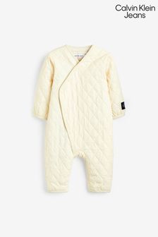 Calvin Klein Jeans Cream Baby Quilted Bodysuit (Q89197) | €155