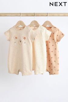 Neutral Bear Baby Rompers 3 Pack (0mths-3yrs) (Q89219) | AED82 - AED102