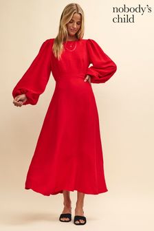 Nobodys Child Red Zora Midi Dress (Q89276) | €63