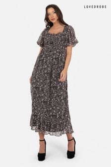 Lovedrobe Animal Print Puff Sleeve Midaxi Dress (Q89480) | $105