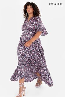 Lovedrobe Wickel-Maxikleid mit Animalprint und Rüschensaum (Q89493) | 40 €