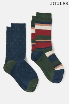 Multi Marine - Joules Men's Kingsbury 2 Pack Socks (size 7-12) (Q89539) | €14