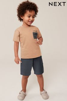 Tan Brown T-Shirt and Shorts Set (3mths-7yrs) (Q89628) | kr200 - kr270