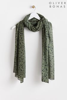 Oliver Bonas Green Pleat Animal Lightweight Scarf (Q89704) | 40 €