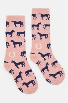 Joules Warmly Pink/Blue Super Soft Socks (Q89819) | $12