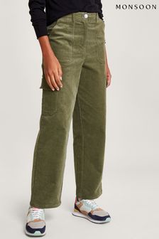 Monsoon Green Luna Cord Cargo Trousers (Q89853) | $154