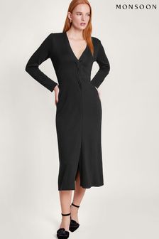 Monsoon Black Ponte Paula Dress (Q89934) | $127