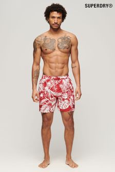 Superdry Red Hawaiian Print 17” Swim Shorts (Q90029) | KRW96,100