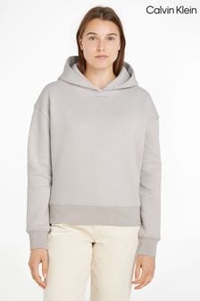 Calvin Klein Grey Micro Logo Hoodie (Q90172) | $191