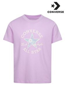 Converse Purple Floral Graphic T-Shirt (Q90229) | $32