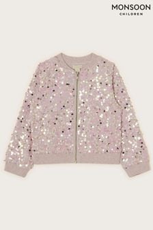 Monsoon Pink All-Over Sequin Bomber Jacket (Q90289) | €52 - €58