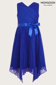 Monsoon Blue Prima Pleat Party Dress (Q90295) | AED313 - AED341