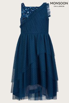 Monsoon Blue Kylie Sequin Shoulder Dress (Q90312) | €30 - €36