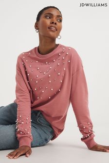 JD Williams Pink Rose Beaded Sweater (Q90412) | LEI 167