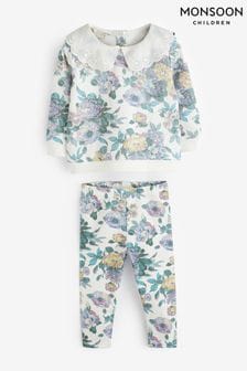 Monsoon Baby Blue Floral Top And Trousers Set (Q90448) | 197 ر.س - 225 ر.س
