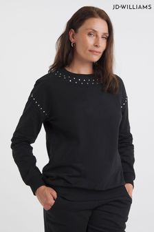 Schwarzer Pullover mit Nieten-Detail von Jd Williams (Q90525) | 43 €