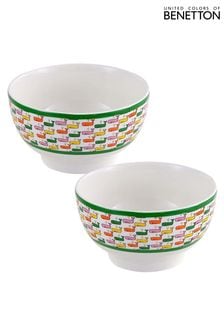 Benetton Set of 2 Multi Porcelain Breakfast Bowls (Q90877) | AED122