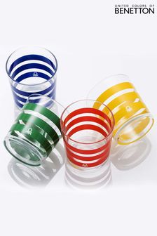 Benetton Set of 4 Multi Bright Water Tumblers Set of 4 Tall Tumbler Glasses (Q90887) | kr420