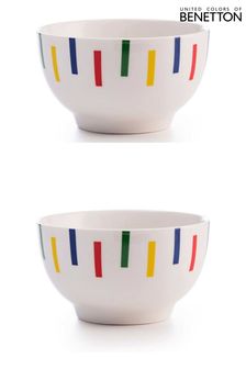 Benetton Set of 2 Multi Porcelain Breakfast Bowls (Q90903) | kr400