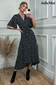 Jolie Moi Angel Sleeve Wrap Tie Front Maxi Dress (Q90911) | 39 ر.ع