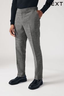 Grey Slim Fit Bouclé Texture Suit Trousers (Q90990) | $78