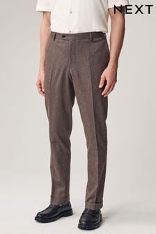 Brown Slim Fit Stripe Suit Trousers (Q91015) | SGD 88