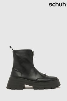 أسود - Schuh Arnold Chunky Zip Front Boots (Q91157) | 319 ر.س