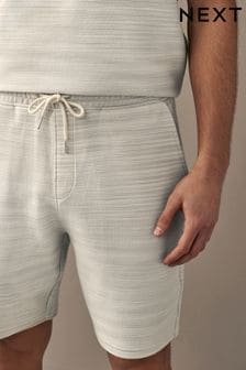 Grau - Strukturierte Jersey-Shorts mit Reißverschlusstasche (Q91168) | 33 €