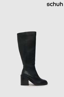 Schuh Delaney Platform Knee High Black Boots