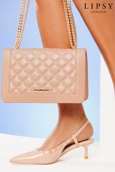 Nude Pink - Lipsy Quilted Chain Crossbody Bag (Q91171) | kr590