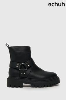 Schuh Anita黑色厚實金屬靴 (Q91173) | NT$2,330