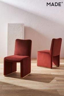 MADE.COM Rust Red Velvet Tova Dining Chair (Q91675) | €251