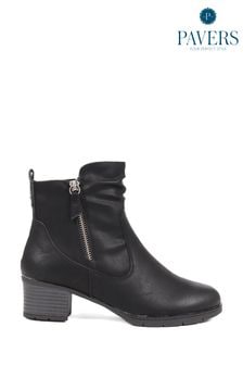 Pavers Heeled Black Ankle Boots (Q91812) | €78