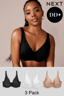 Black/White/Nude - Dd+ Microfibre Smoothing T-shirt Bras 3 Pack (Q91836) | kr650