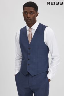 Reiss Bright Blue Harrison Slim Fit Wool Waistcoat (Q91838) | $279