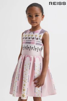 Reiss Pink Lana Junior Scuba Floral Print Dress (Q91937) | 421 SAR