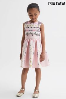 Reiss Pink Lana Senior Scuba Floral Print Dress (Q91947) | $95
